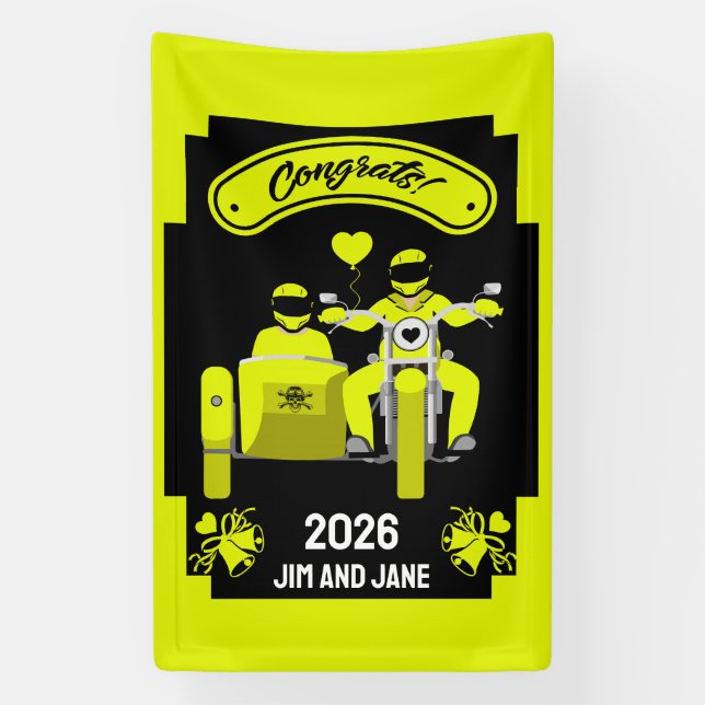 Hochzeitsgeschenke für Motorräder Banner (Vertikal)