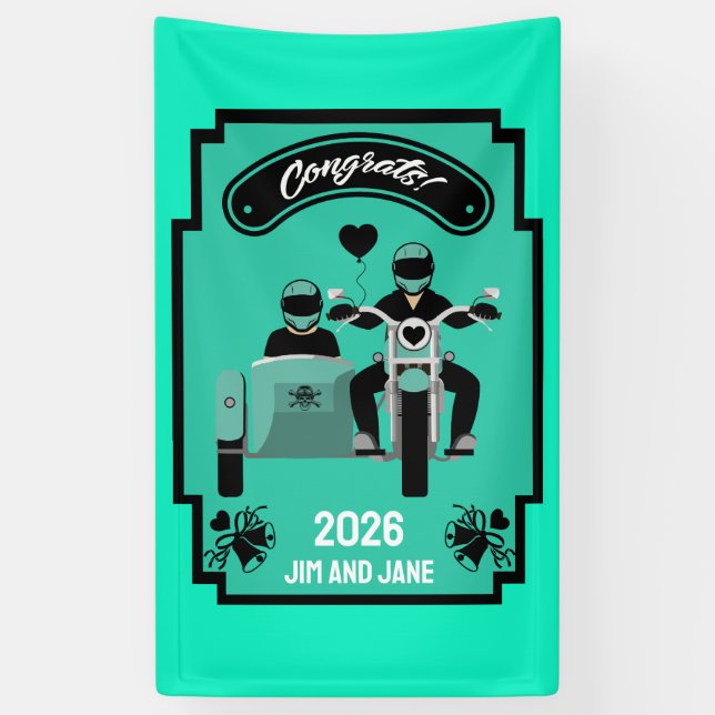 Hochzeitsgeschenke für Motorräder Banner (Vertikal)