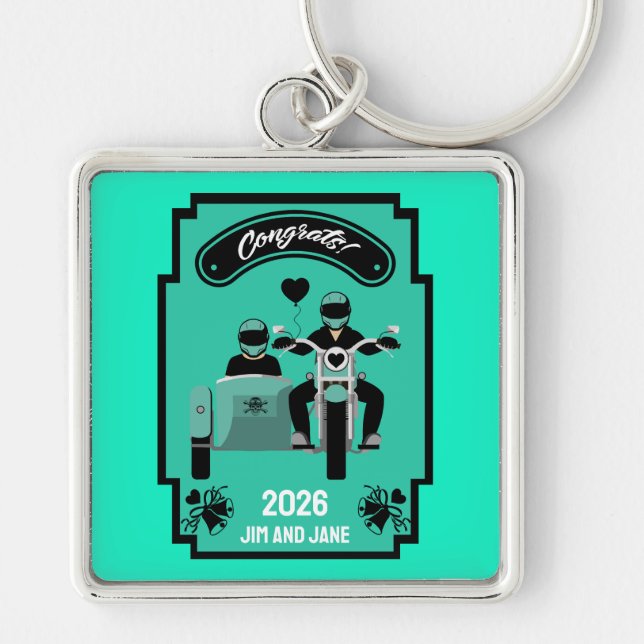 Hochzeitsgeschenke für Motorräder Schlüsselanhänger (Vorne)