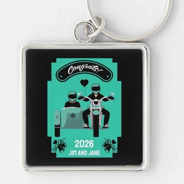 Hochzeitsgeschenke für Motorräder Schlüsselanhänger (Vorne)