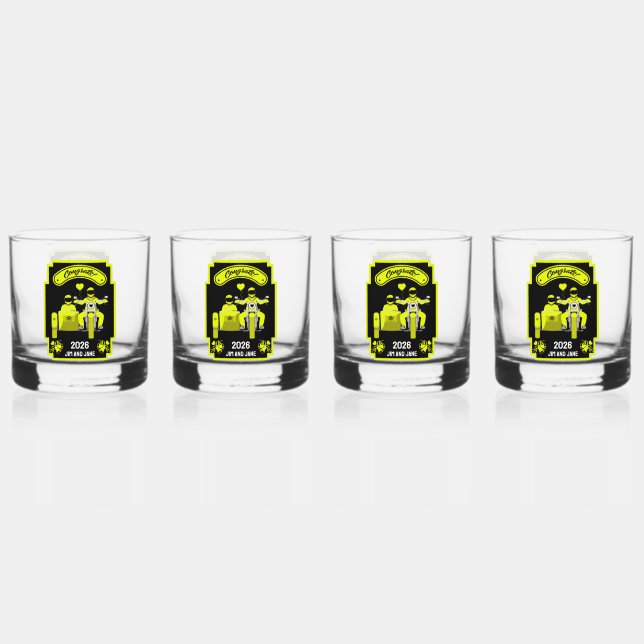 Hochzeitsgeschenke für Motorräder Whiskyglas (Vorderseite)