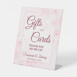 Hochzeitsgeschenke & Karten Danke Blush Rosa Pfing Sockelschild