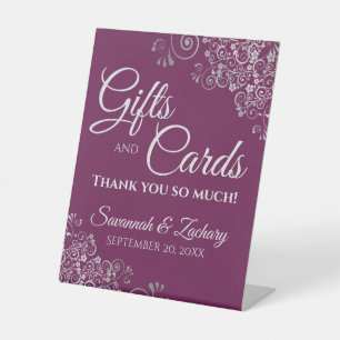 Hochzeitsgeschenke & Karten Silver Frills auf Mage Sockelschild