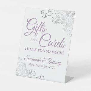 Hochzeitsgeschenke & Karten Silver Frills Lavender Sockelschild
