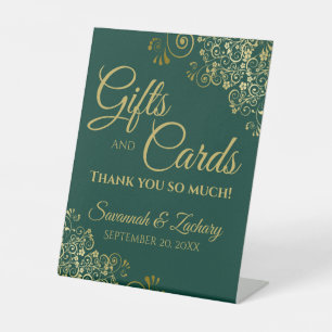 Hochzeitsgeschenke & Karten Vielen Dank Emerald & Sockelschild