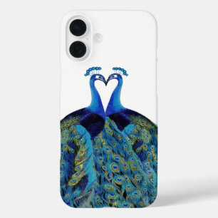 Hochzeitsgeschenke mit Vintage-Pfauen, die sich kü iPhone 16 Plus Hülle