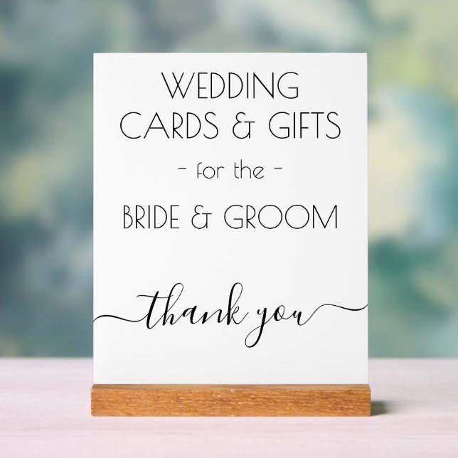 Hochzeitsgeschenke Moderne Weiße Schwarztypografie Acrylschild (Neutral)