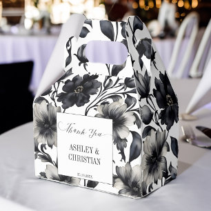 Hochzeitsgeschenke schwarz-weiß floral geschenkschachtel