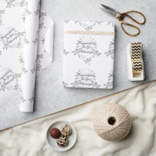 Hochzeitsgeschenkpapier Silberdrachenfliegen Geschenkpapier