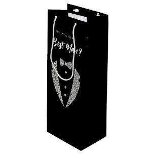 Hochzeitsgeschenktasche für Trauzeugen Geschenktüte Für Weinflaschen