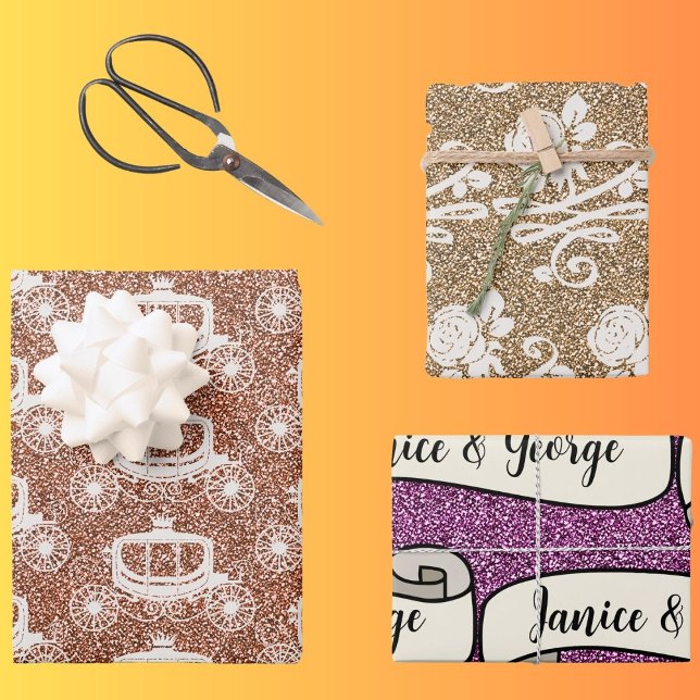 Hochzeitsgeschenkverpackung personalisiert geschenkpapier set (Wedding paper)