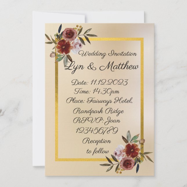 Hochzeitsgeschichten: Einladung zur Hochzeit (Vorderseite)