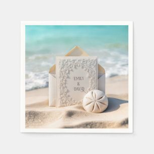 Hochzeitsgeschosse mit Strand Sand Dollar Serviette