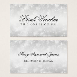 Hochzeitsgetränk-Gutschein Silberschimmer-Lichter
