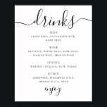 Hochzeitsgetränke Bar-Menü mit Schwarzweiß-Schrift Poster<br><div class="desc">Schwarz-Weiß-Drehbuch Hochzeitsgetränke Menü Poster. Geeignet zum Geburtstag,  Jubiläum und jedes andere Party. Bitte kontaktieren Sie mich,  wenn Sie weitere Informationen benötigen.</div>