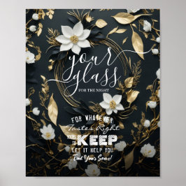 Hochzeitsglas für die Nacht finden Ihren Platz Poster