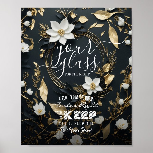 Hochzeitsglas für die Nacht finden Ihren Platz Poster (Vorne)