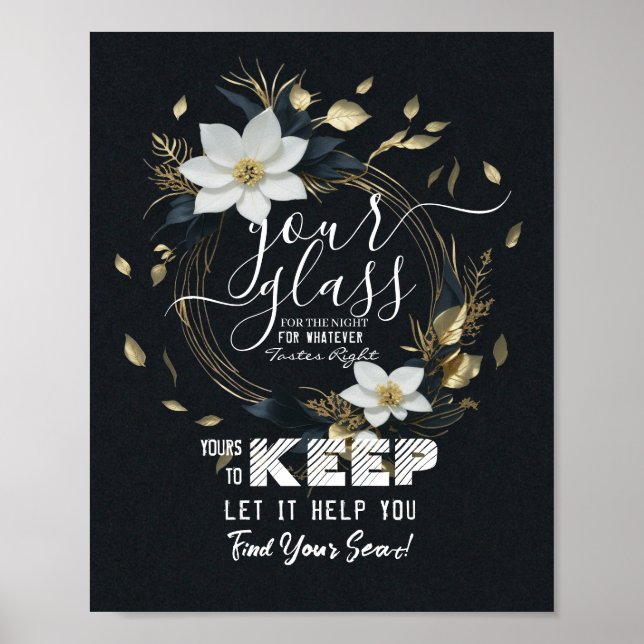 Hochzeitsglas für die Nacht finden Ihren Platz Poster (Vorne)