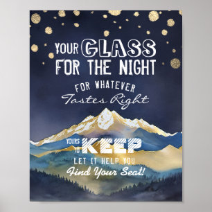 Hochzeitsglas für die Nacht finden Ihren Platz Poster