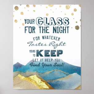 Hochzeitsglas für die Nacht finden Ihren Platz Poster