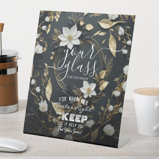 Hochzeitsglas für die Nacht finden Ihren Platz Sockelschild (In Situ)