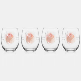 Hochzeitsgläser ohne Gläser Pfirsichfarben Rosenkn