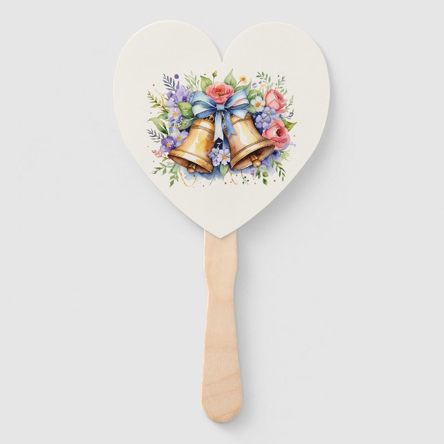 Hochzeitsglocken Blume Personalisiert Elegant Fächer (Vorderseite)
