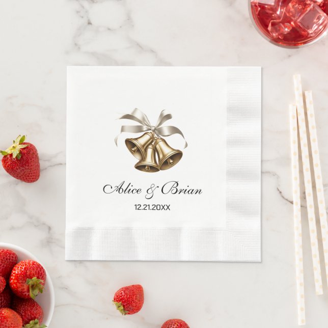 Hochzeitsglocken Empfang Cocktail Serviette (Beispiel)