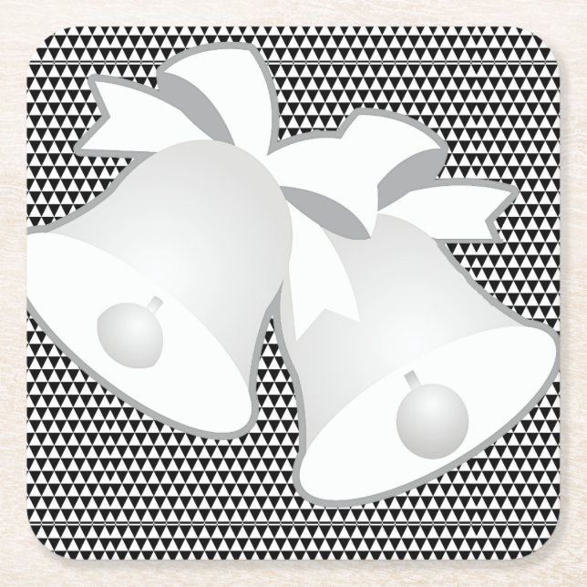 Hochzeitsglocken Rechteckiger Pappuntersetzer (Vorderseite)