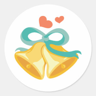 Hochzeitsglocken Runder Aufkleber