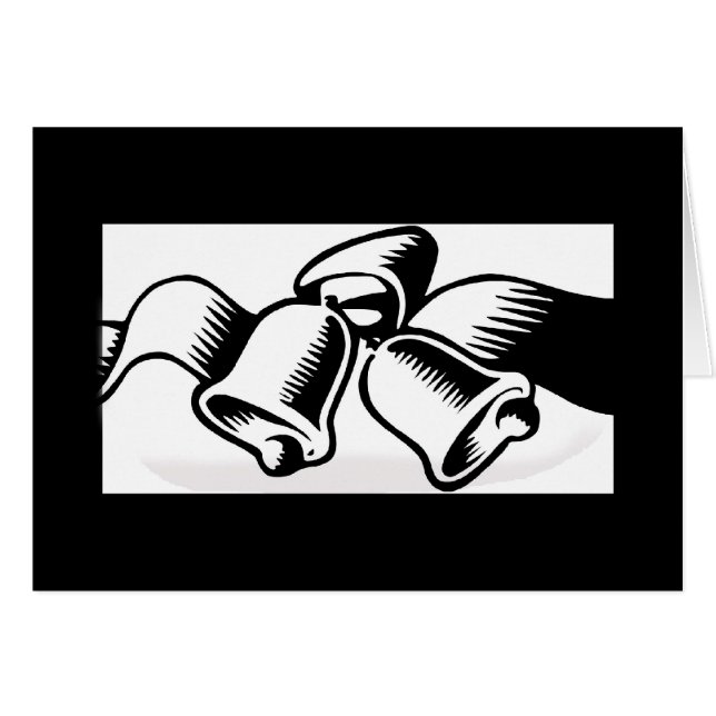 Hochzeitsglocken Silhouette anpassbare Karte (Vorderseite (Horizontal))