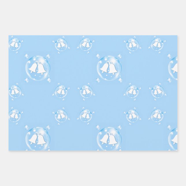 Hochzeitsglocken Wrapping Paper Sheets Geschenkpapier Set (Vorderseite 3)