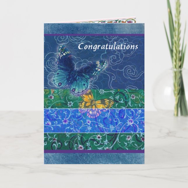 Hochzeitsglückwünsche asianesque Schmetterling Karte (Vorderseite)