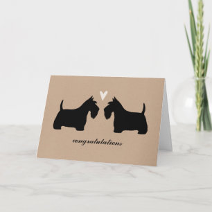 Hochzeitsglückwünsche für Scottish Terriers Karte