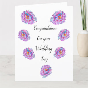 Hochzeitsglückwünsche. Riesige Hibiskusblume Auto Karte