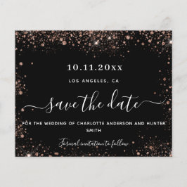 Hochzeitsgold-Rose Gold Glitzer rett Datum Flyer