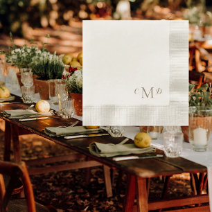 Hochzeitsgoldcreme geprägtes Elegant Serviette