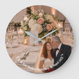 Hochzeitsgoldene Hochzeit Paar Foto Geschenk Große Wanduhr
