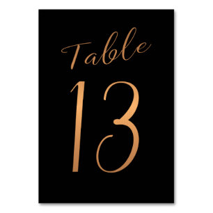 Hochzeitsgoldkupfer-Glitzer, Tischnummer