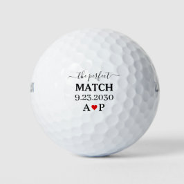 Hochzeitsgolfbälle Perfect Match Monogram Golfball