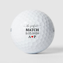 Hochzeitsgolfbälle Perfektes Match Monogramm