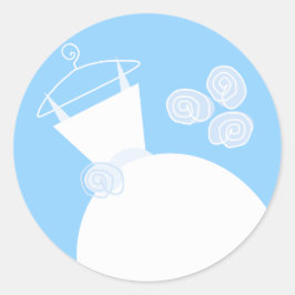 Hochzeitsgown Blue Aufkleber rund