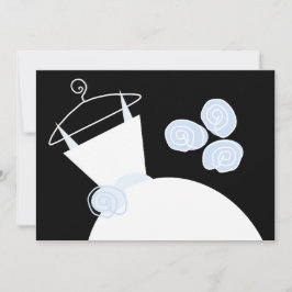 Hochzeitsgown Blue Brautparty horizontal schwarz Einladung