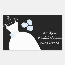 Hochzeitsgown Blue Brautparty Rechteck schwarz Rechteckiger Aufkleber