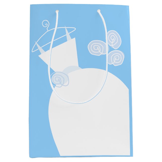 Hochzeitsgown Blue Geschenktasche Medium Mittlere Geschenktüte (Vorderseite)
