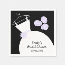 Hochzeitsgown Lila Brautparty 'Text' schwarz