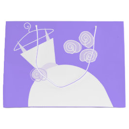 Hochzeitsgown Lila Geschenktasche groß Große Geschenktüte