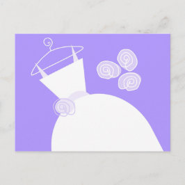 Hochzeitsgown Lila Postkarte waagerecht