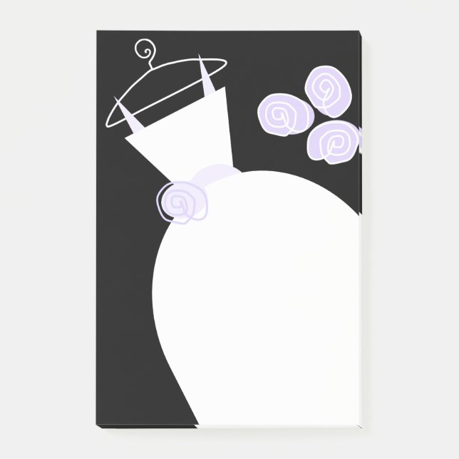 Hochzeitsgown Lila schwarze Post-it-Note Post-it Klebezettel (Vorderseite)