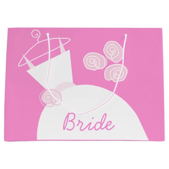 Hochzeitsgown Pink Bridge Geschenktasche groß Große Geschenktüte (Vorderseite)